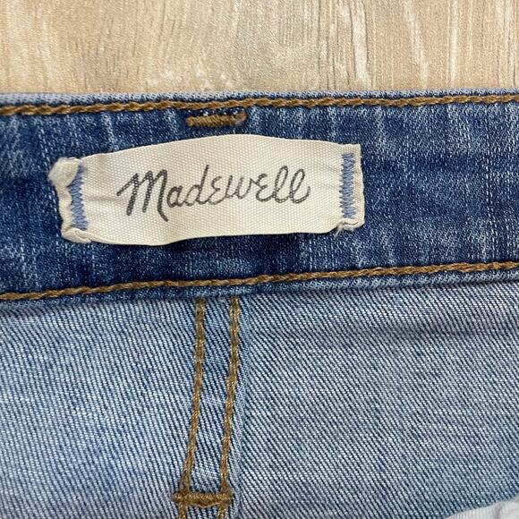 Madewell Curvy High Rise Skinny Jeans Women’s 30 Distressed Raw Hem Cropped Blue - Picture 3 of 11